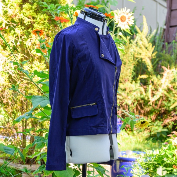 Eden Society Lightweight Navy Moto jacket - Picture 2 of 4